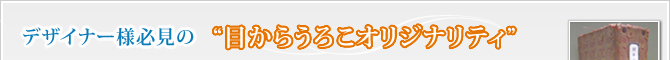 デザイナー様必見の”目からうろこオリジナリティ”